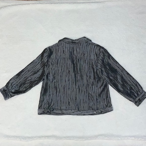 Ruby Rd. - Grey & Black Lightweight Button Down Jacket - Picture 4 of 10